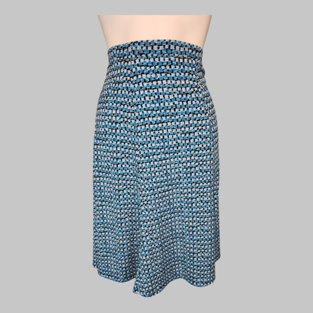 Liz Claiborne Skirt Blue Black‎ Stretch Size LT Pull-On Elastic Waist